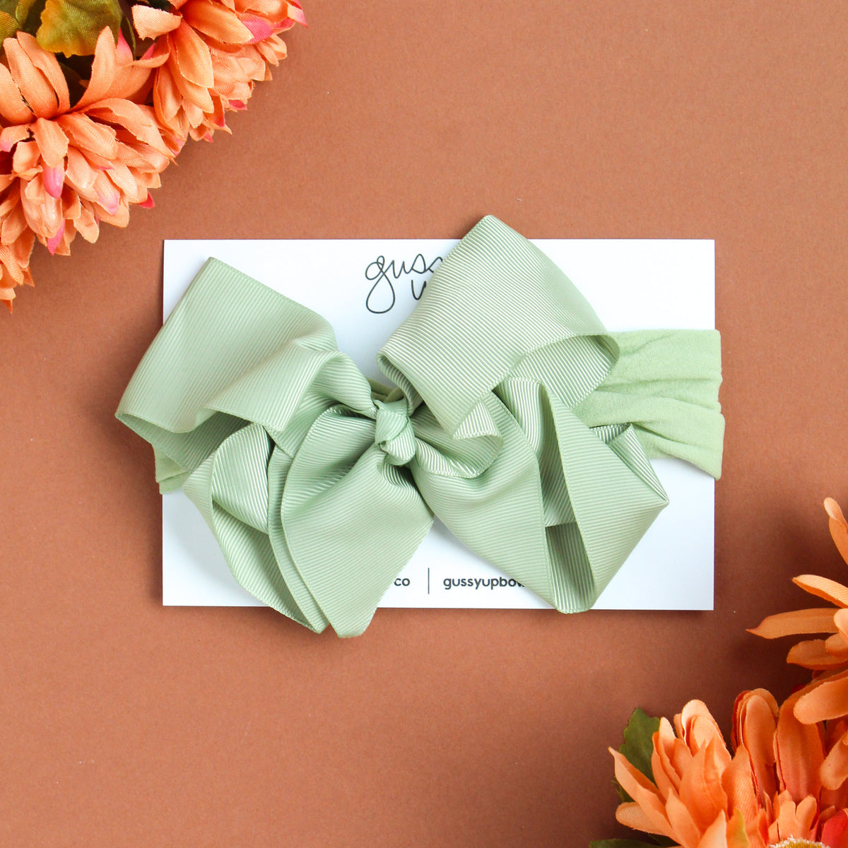 Mint Glam Bow Head Wrap