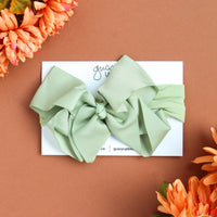 Mint Glam Bow Head Wrap