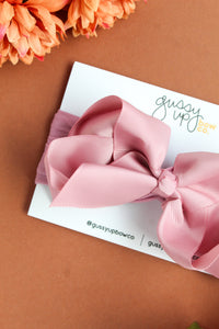 Blush Glam Bow Head Wra