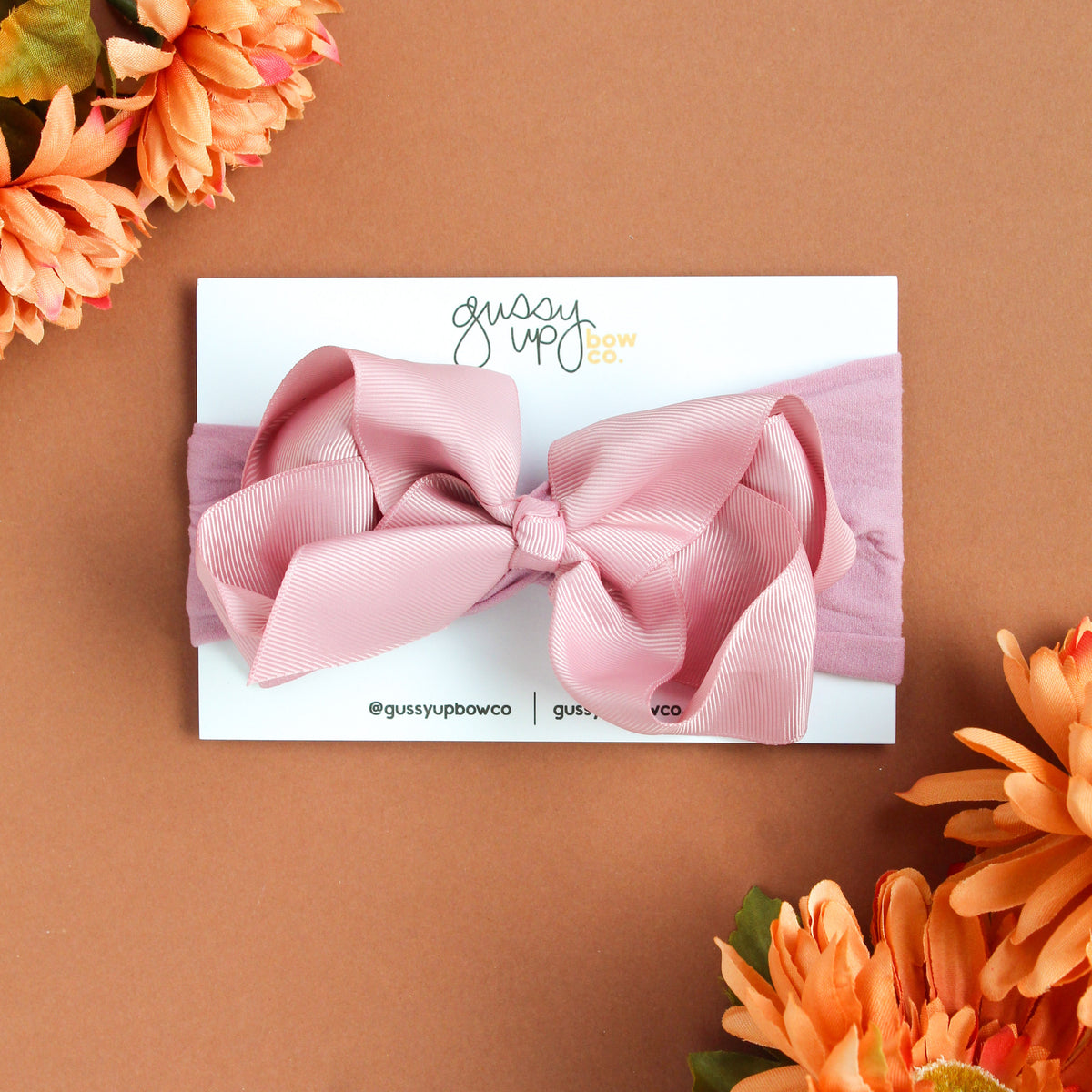 Blush Glam Bow Head Wra