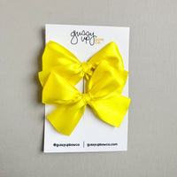 Yellow Satin Pigtail Set | Back to School 24 Collection