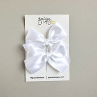 White Satin Pigtail Set | Back to School 24 Collection