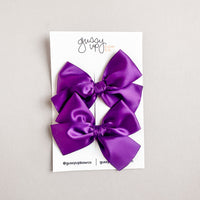 Purple Satin Pigtail Set | Back to School 24 Collection