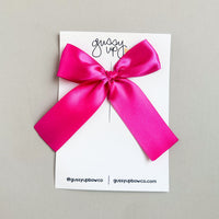 Bright Pink Satin Ribbon Ballerina Bow | Back to School 24 Collection