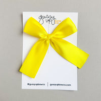 Yellow Satin Ribbon Ballerina Bow | Back to School 24 Collection