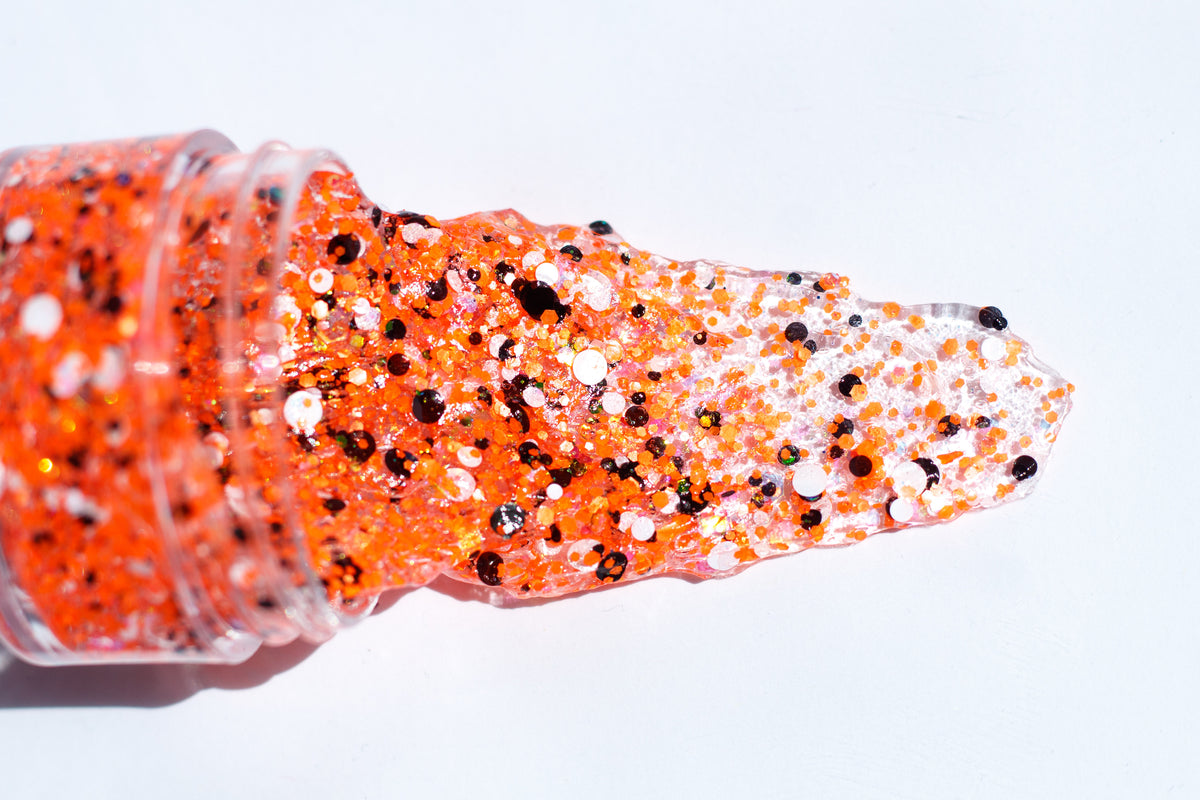 Orange, Black and White Hair Glitter