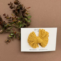 Mustard Crinkle Bow