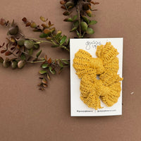 Mustard Crinkle Pigtail Set