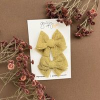 Olive Tulle Pigtail Set