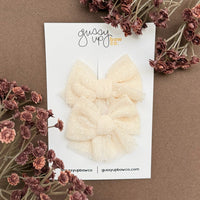 Cream Tulle Pigtail Set