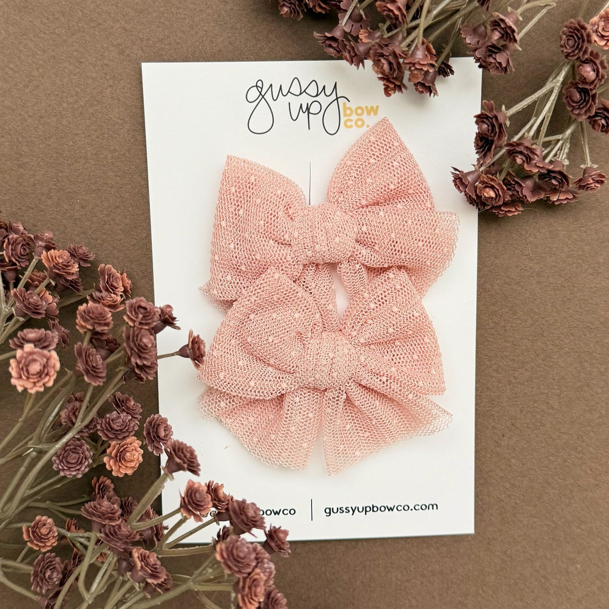 Pink Tulle Pigtail Set