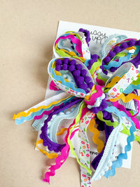 School Ribbon Pigtail Set