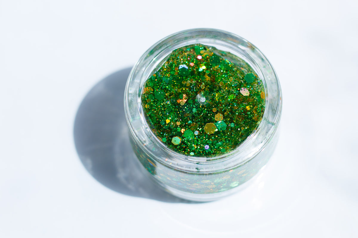 Green and Gold Hair Glitter