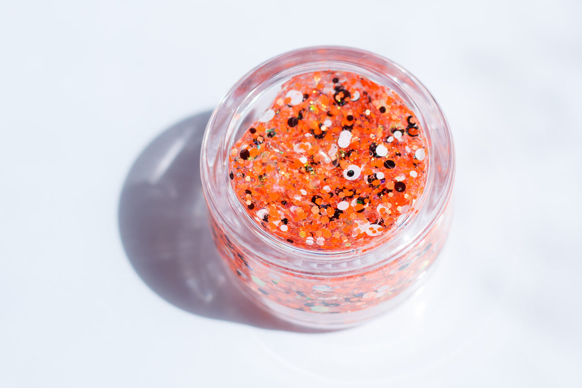 Orange, Black and White Hair Glitter