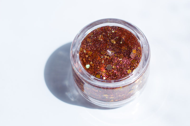 Maroon and Gold Hair Glitter