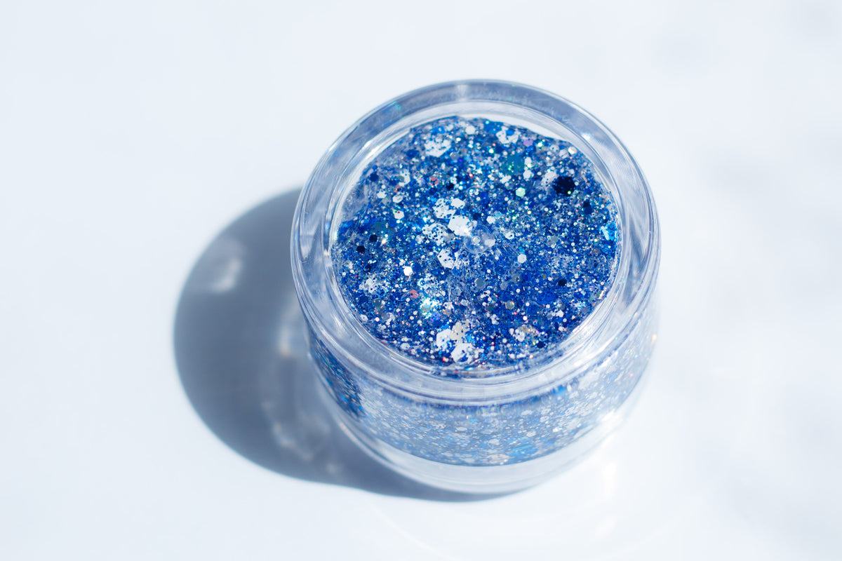 Royal Blue, Silver and White Hair Glitter