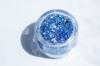 Royal Blue, Silver and White Hair Glitter