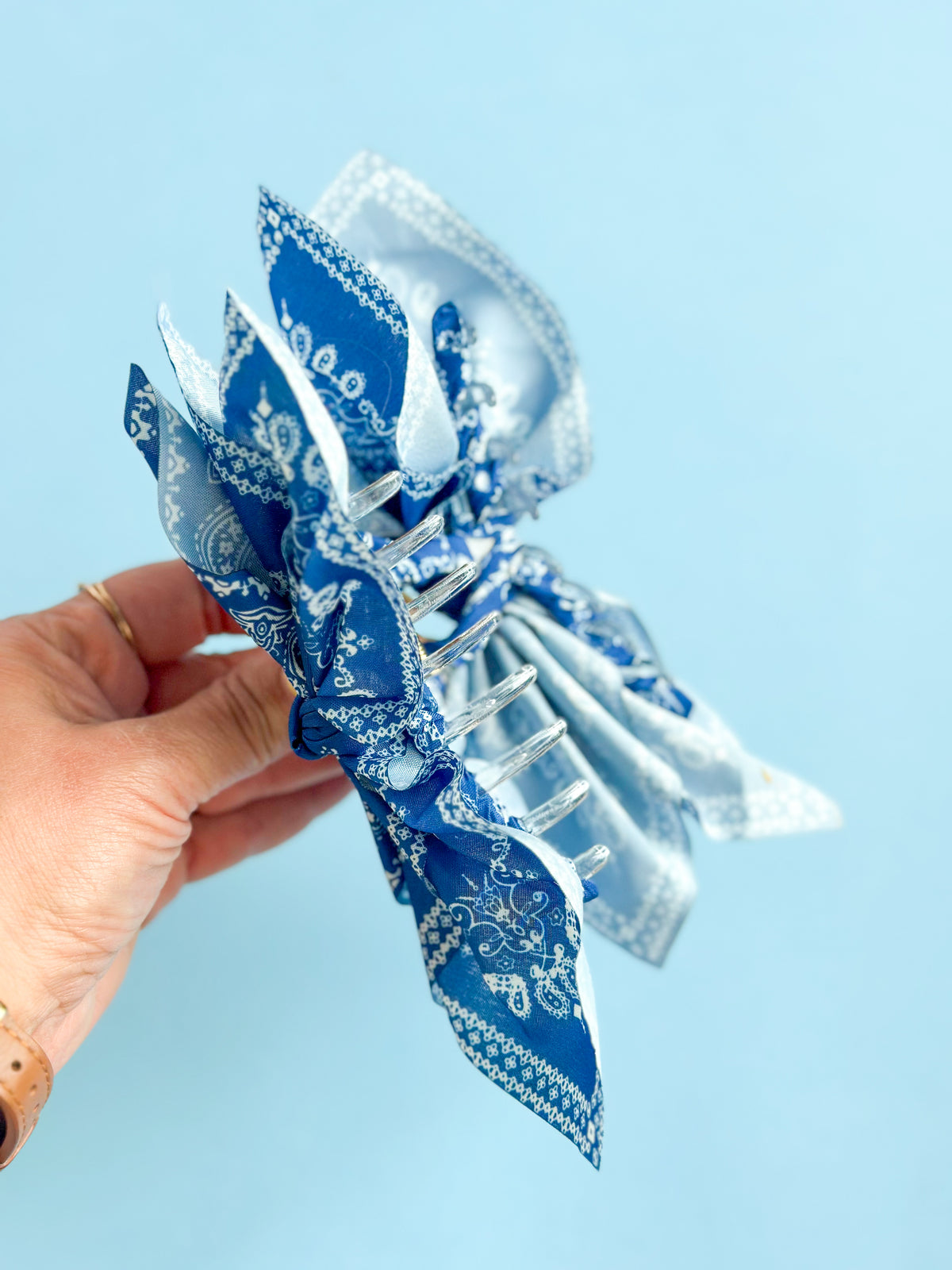 Blue Bandana Claw Clip