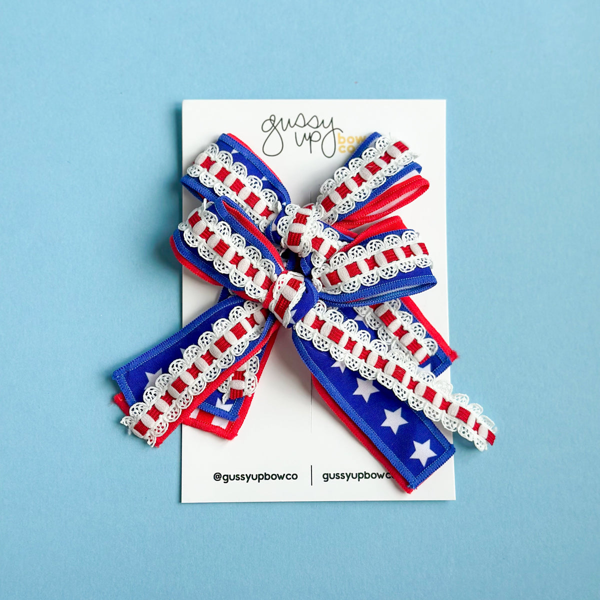 Stars and Stripes Ribbon Pigtail Set