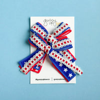Stars and Stripes Ribbon Pigtail Set
