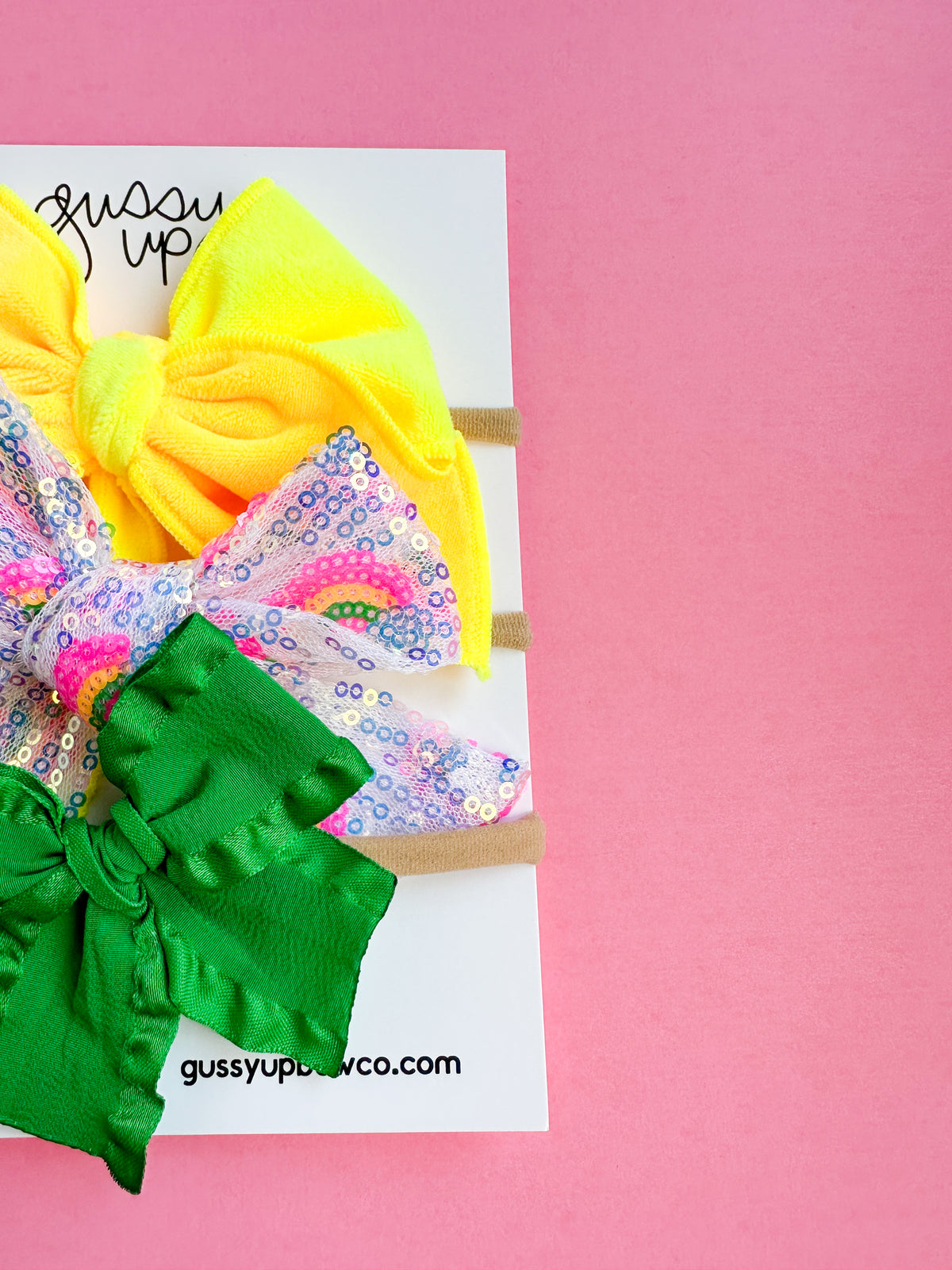 August 25 Rainbow Sequin Bow