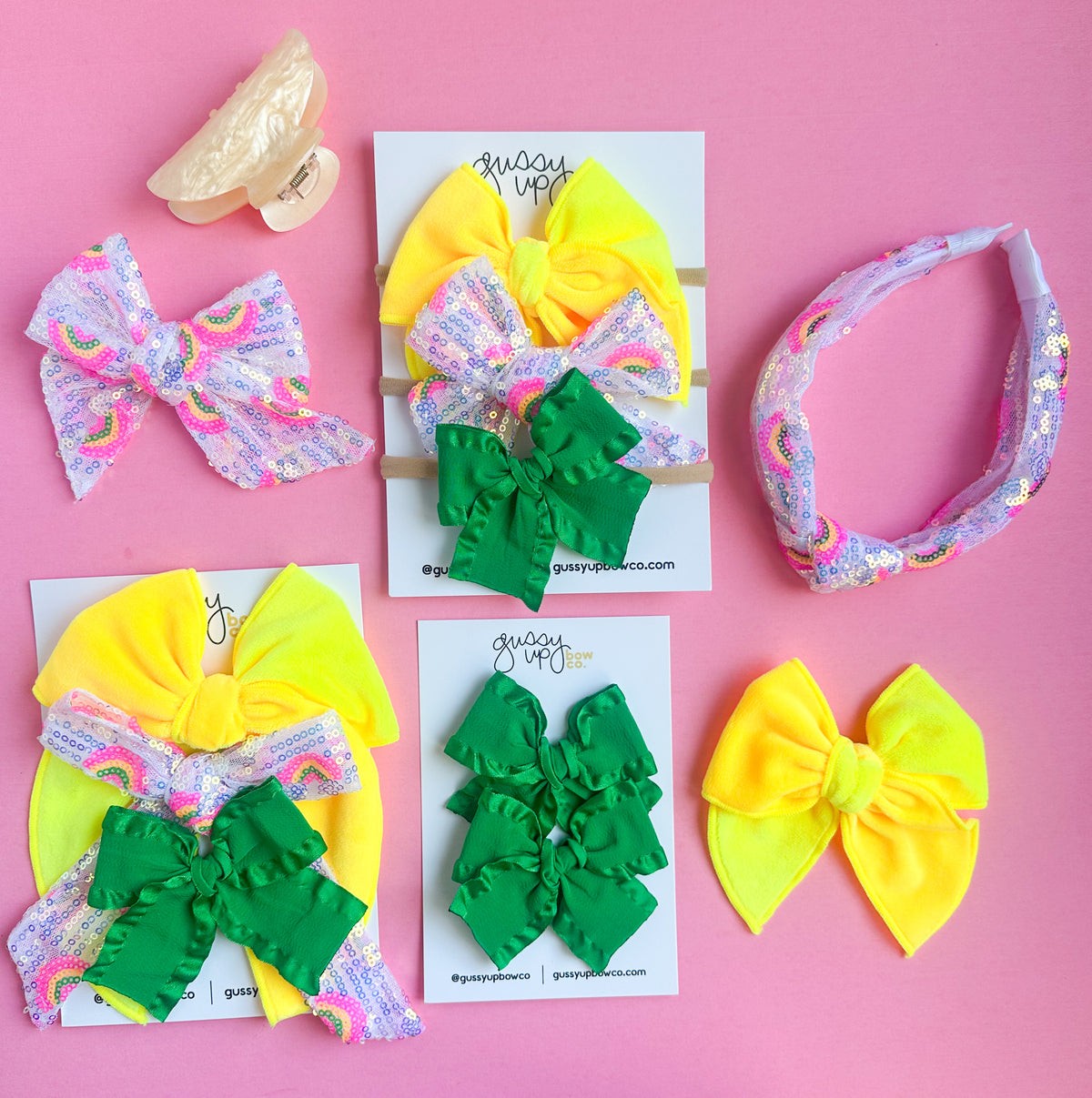August 25 Rainbow Sequin Bow