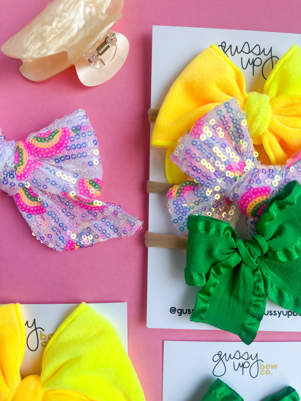 August 25 Rainbow Sequin Bow