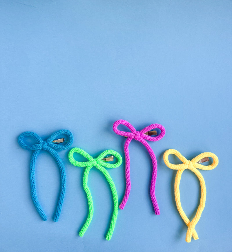 Cerulean Knit Pigtail Set