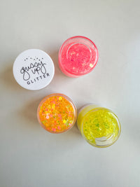 Neon Flowers Hair Glitter