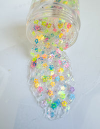 Neon Flowers Hair Glitter