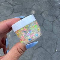 Neon Flowers Hair Glitter
