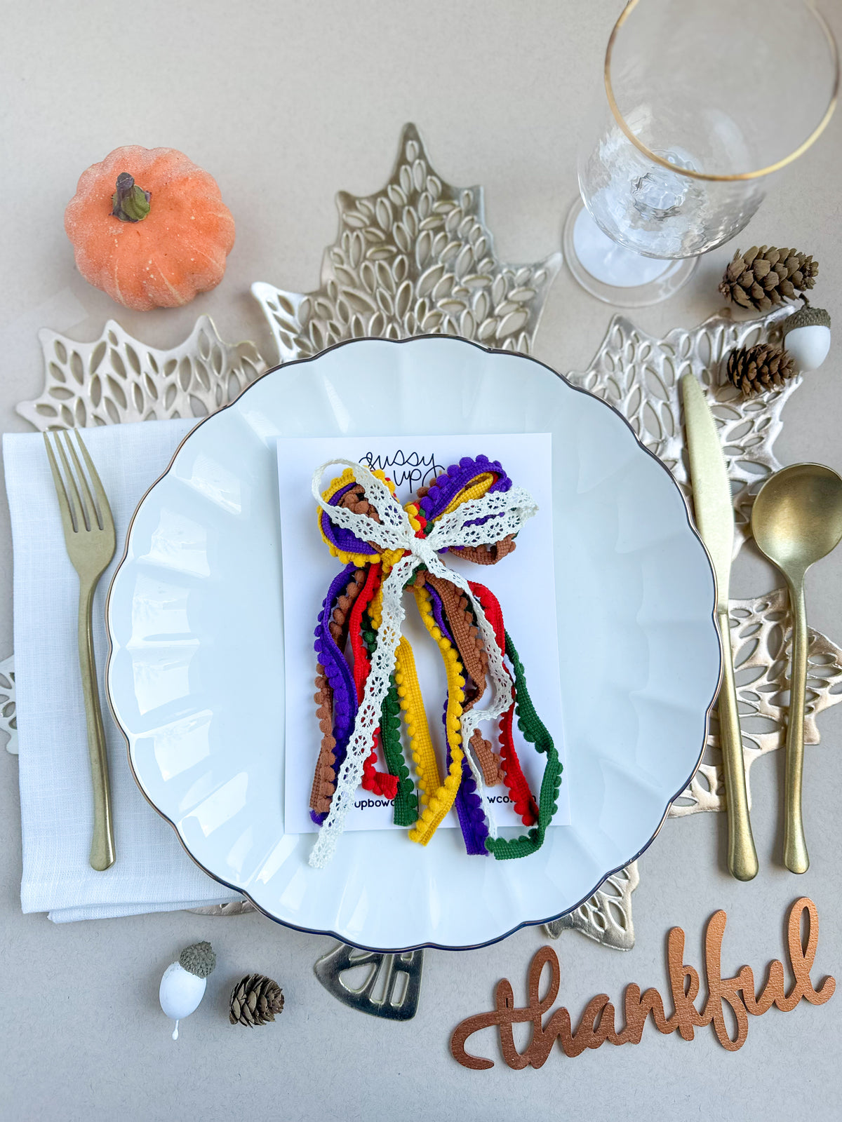 Give Thanks Ribbon Bow