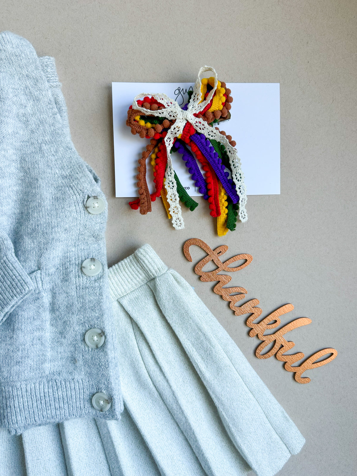 Give Thanks Ribbon Pigtail Set