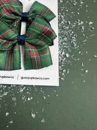 A Preppy Christmas Ribbon Bow Pigtail Set