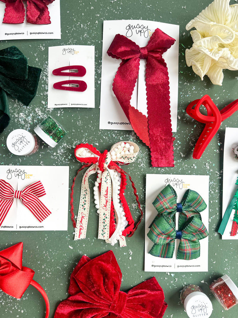 Burgundy Scallop Ribbon Bow