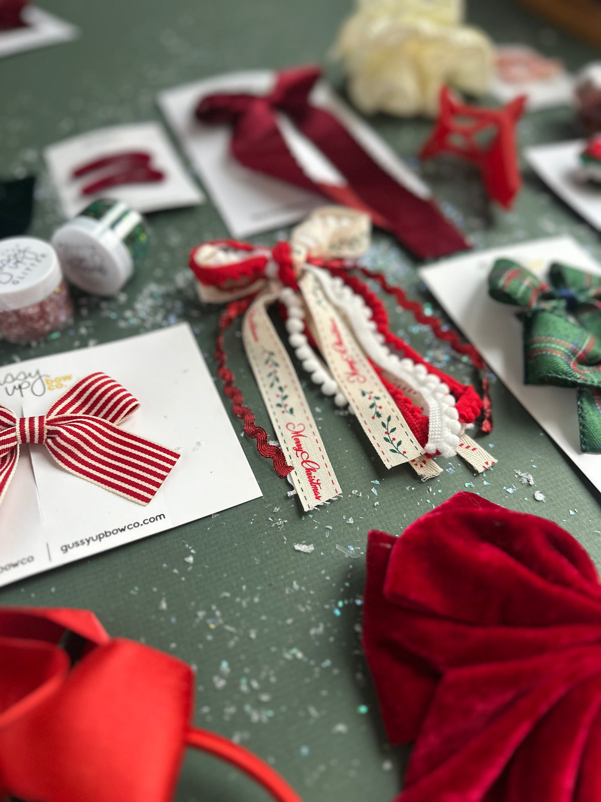 Burgundy Scallop Ribbon Bow