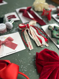 Burgundy Scallop Ribbon Bow