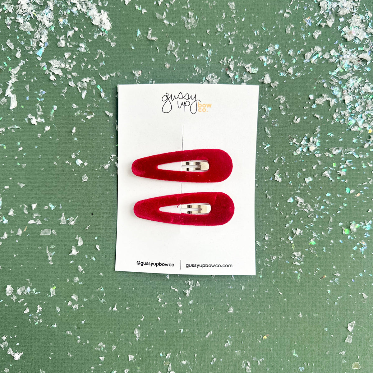 Burgundy Velvet Snap Clip Set