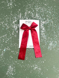 Burgundy Scallop Ribbon Bow