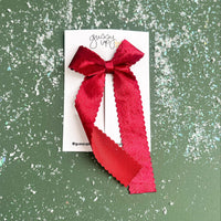 Burgundy Scallop Ribbon Bow