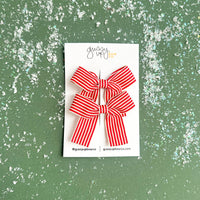 Cane Cane Stripe Ribbon Bow Pigtail Set