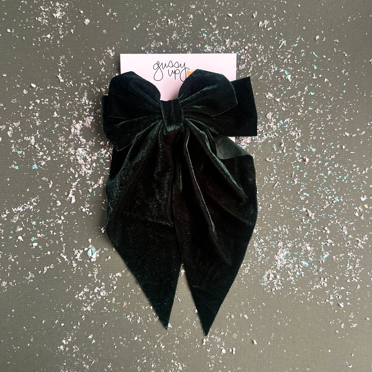 Evergreen Large Bow Barrette