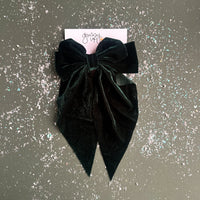 Evergreen Large Bow Barrette