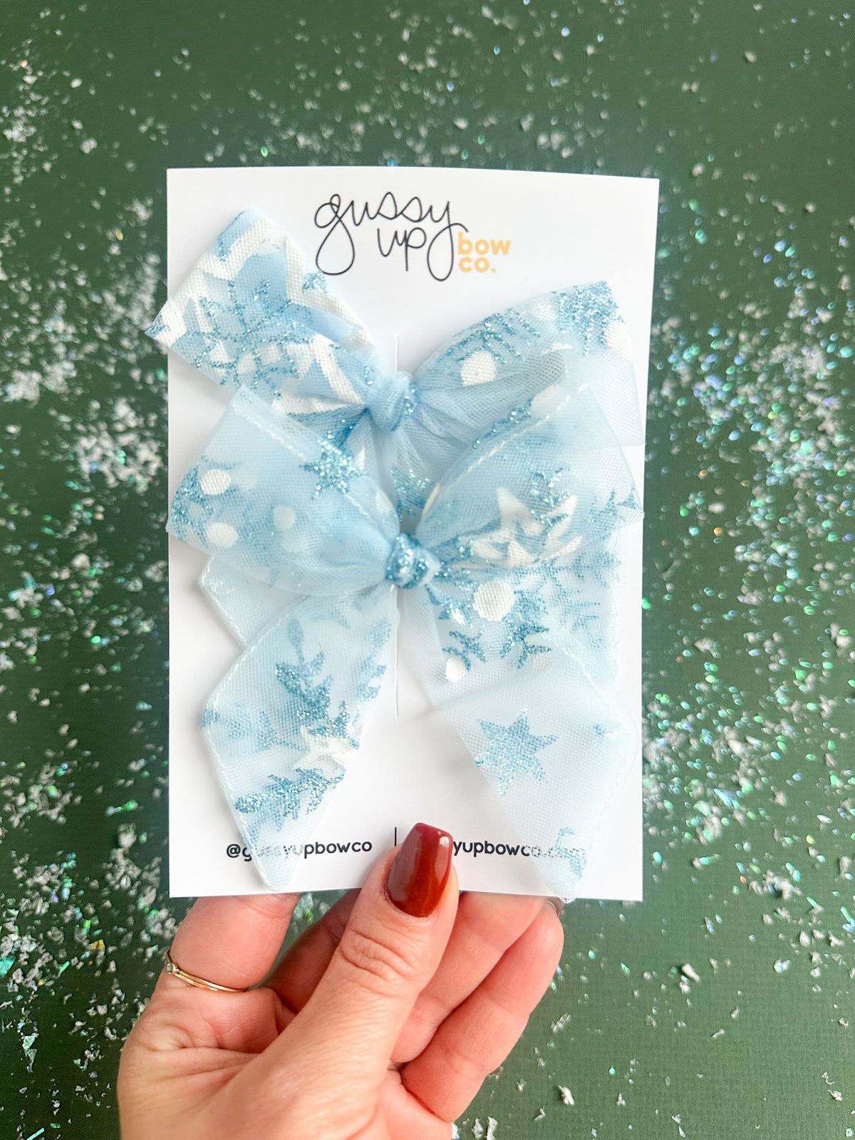 Ice Princess Mesh Bow Pigtail Set