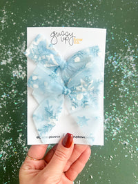 Ice Princess Mesh Bow Pigtail Set