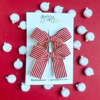 Cane Cane Stripe Ribbon Bow Pigtail Set