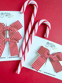Candy Cane Stripe Ribbon Bow