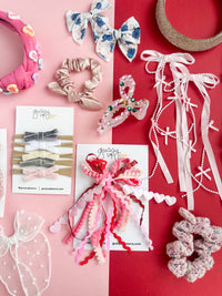Be Mine Ribbon Bow Pigtail Set
