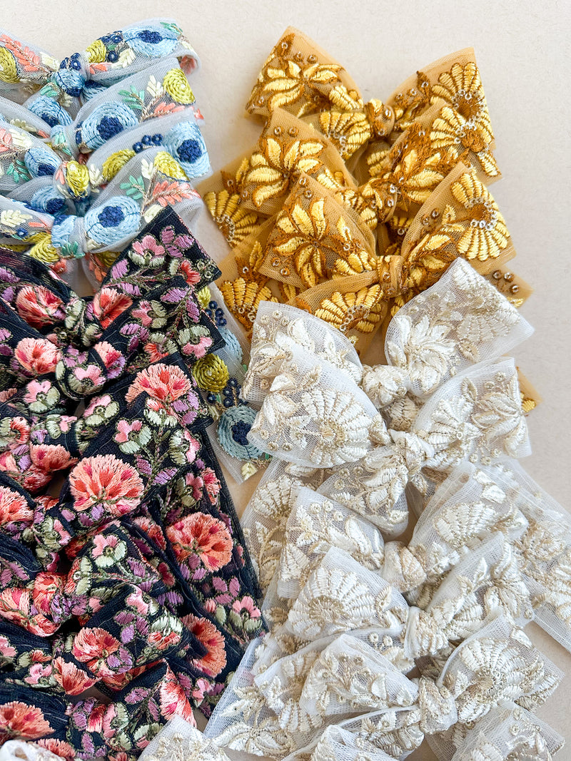 Daphne Embroidered Bow