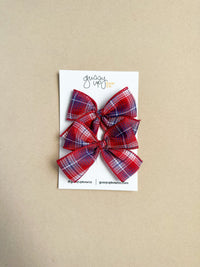 Patriotic Gingham Pigtail Set